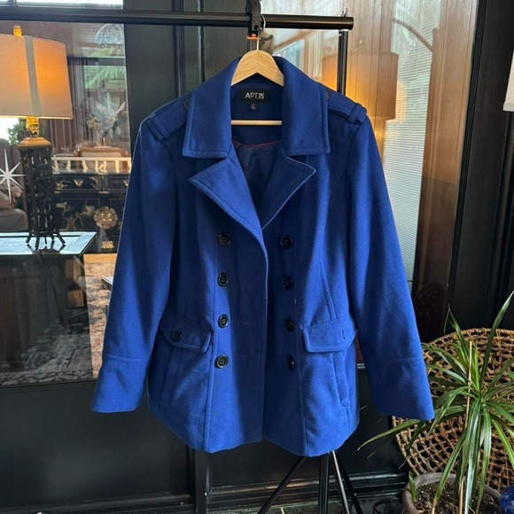 APT 9 🩵 🦋 women’s double buttoned breasted  peacoat size XL - Picture 1 of 8